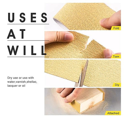 S SATC 220 Grit PSA Longboard Sandpaper 20 Yard Long Continuous Roll, 2-3/4" Wide Self Adhesive Stickyback Sanding Sheets for Automotive, Hand Sanding Blocks,Woodworking, Metal, Plastic