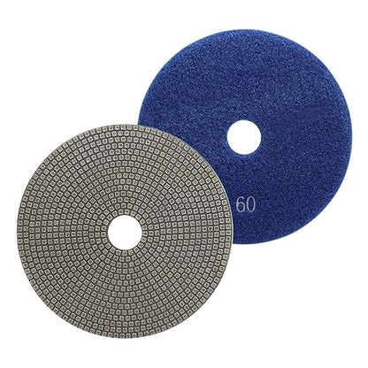 HOMESOM 5 Inch Electroplated Diamond Polishing Pads for Stone Ceramic Metals Granite Marble Grinding for Sander Grinder(Grit 60-1pc)