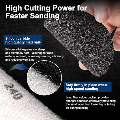 131 Pieces 3 Inch Sanding Discs, GOH DODD Headlight Restoration Kit Hook and Loop Sanding Pads 60 to 10000 Grit Wet Dry Sandpaper with 1/8" 1/4” Shank, Backer, Polishing Pads and Interface Pad