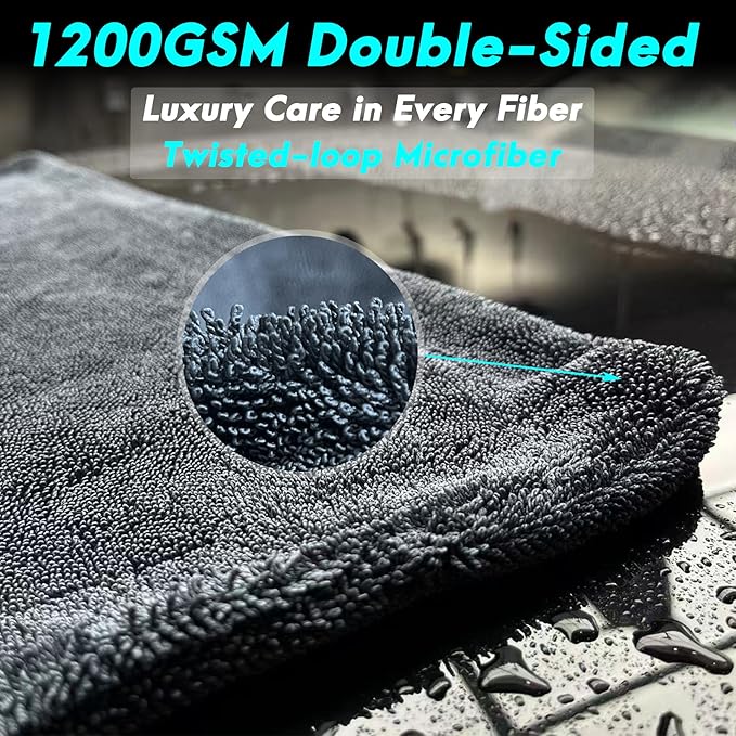 Microfiber Towels for Cars, Car Drying Towel, Drying Towels Car Detailing, Blackline Drying Microfiber Towel Car Wash Care Flash Detail Extra Large Super Absorbent Cleaning Supplies Shammy Cloth