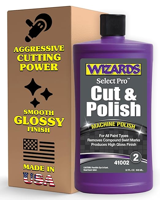 Wizards Select Pro Cut and Polish Compound Step 2 Perfect Match - Dual Action Polisher with High Gloss Finish - Polishing Compound That Removes Swirl Marks