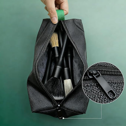 8PCS Car Detailing Brush Set - Ultra Soft Boars Hair Car Interior Detailing Brushes【Not Easy to Shed Bristles 】- Automotive Cleaning Brushes Kit w/Storage Bag & Car Drying Towel, Car Dust Brush