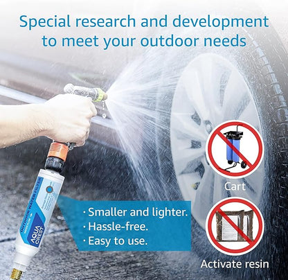 AQUACREST Inline Water Filter, Dedicated for Car Washing, Window & Yard Cleaning, Effectively Reduce Hard Water Spots, Soften Water, Upgraded Formula, Pack of 2
