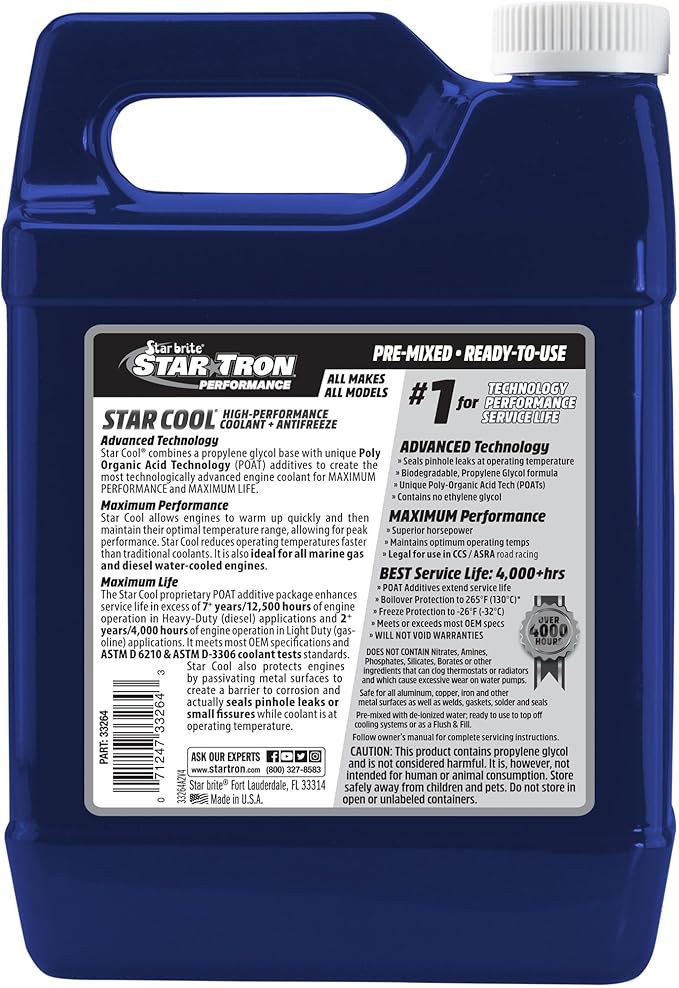 STAR BRITE Star-Cool Premium Synthetic PG Engine Coolant - 64 OZ (033264)