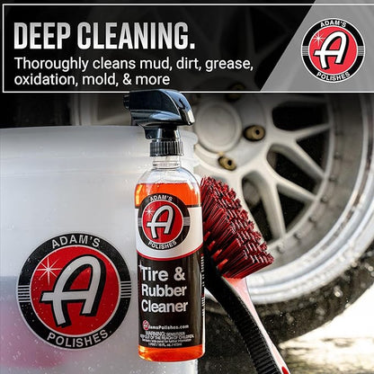 Adam's Polishes Tire & Rubber Cleaner (Gallon) - Removes Discoloration From Tires Quickly - Works Great on Tires, Plastic Trim, and Rubber Floor Mats
