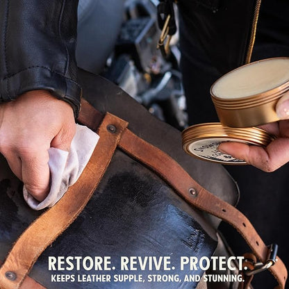 Snowshoe Balm for Bags, Made in USA Since 1927 - Protect, Condition, Restore & Waterproof - Leather Conditioner for Purses, Bags, Totes, Briefcases, Travel Bags & Leather Luggage (4 oz)