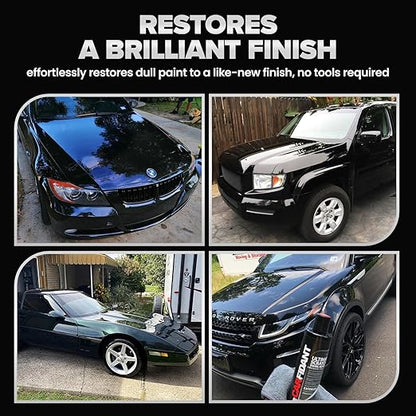 Carfidant Black Scratch and Swirl Remover - Car Paint Scratch Repair & Polishing Compound Kit with Buffer Pad - Restores Gloss & Removes Swirls, Oxidation & Light Scratches - 8.4 fl oz