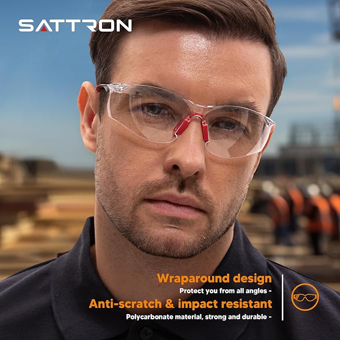 Clear Safety Glasses 3PK, Protective Eyewear UV Protection ANSI Z87.1 Crystal Safety Goggles Scratch Impact Resistant Eye Protection with Nose Pads for Men Women Construction Shooting Lab Work