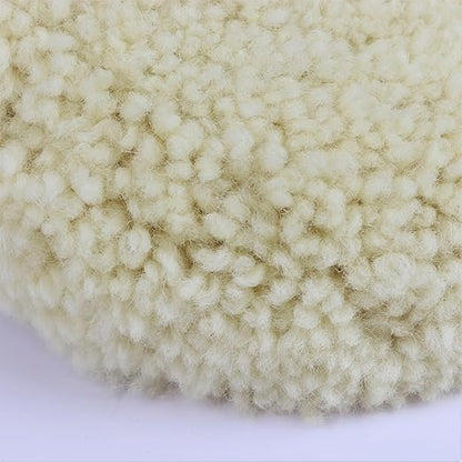Woolous 7 inch Wool Buffing Pads Double Side,100% Natural Wool Compound Cutting and Polishing Pad
