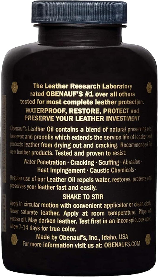 Obenauf's Leather Conditioner - Leather Oil (16oz) - Restore and Protect Leather Boots, Jackets, Purses as Well as Car Leather, Leather Furniture and Much More - Made in The USA (with Applicator)