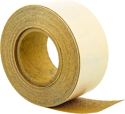 Dura-Gold Premium Gold 40 Grit PSA Longboard Sandpaper, 10 Yard Roll, 2-3/4" Wide, Self Adhesive Stickyback, Woodworking & Automotive Sandpaper Roll, Air File Sand Paper, Auto Sanding Blocks