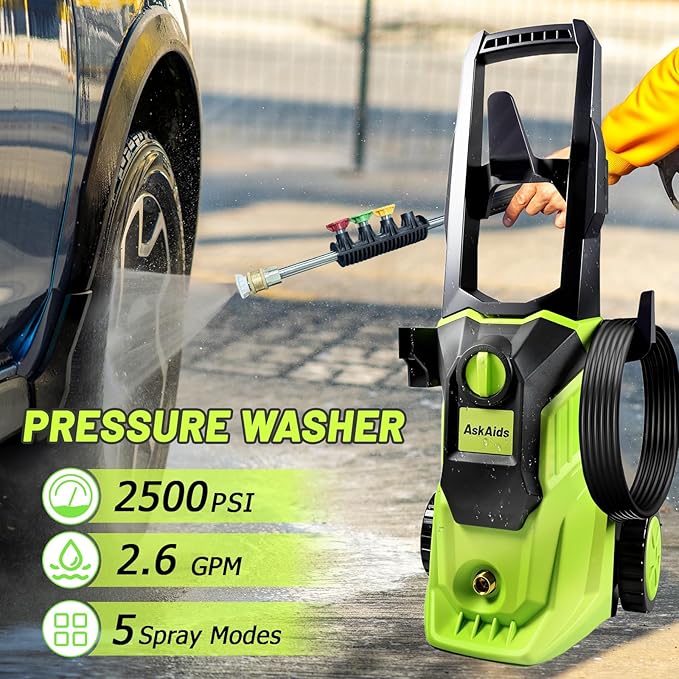 Pressure Washer, Power Washer with Foam Cannon,High Pressure Cleaning Machine with 4 Nozzles for Car, Patio, Driveway,Fences,Decks