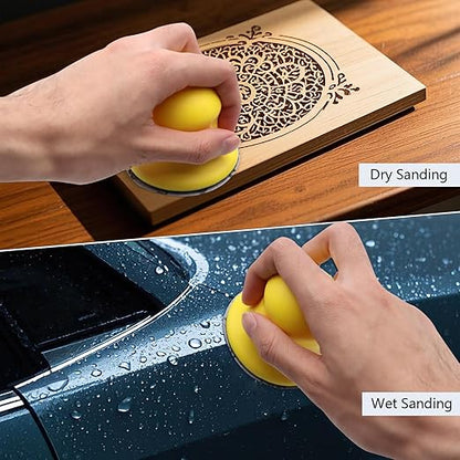 VIBRATITE 40 Pieces 3 Inch Sanding Discs, Wet Dry Sandpaper Sheets Assortment 80 to 7000 Grit Silicon Carbide Hook and Loop Sanding Paper with Handle Sanding Block for Wood Metal Automotive Mirror