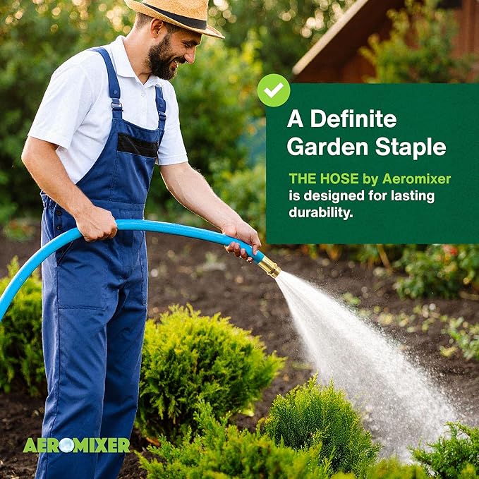 Aeromixer THE HOSE - 3/4 Inch Garden Hose 100 Ft, Kinkless Commercial Garden Hoses, Heavy Duty Industrial Water Hoses for Outdoors, 650 PSI High-Pressure Watering Tool for Farming and Gardening