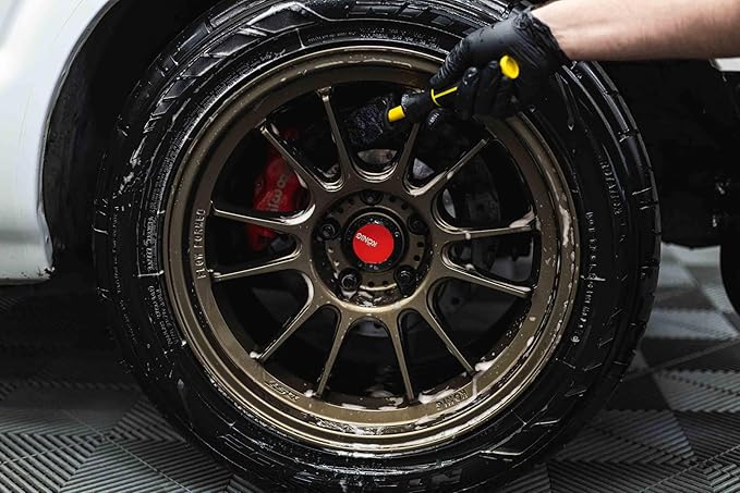Detail Factory - Wheel Brush Mini with Interchangeable Microfiber Covers - Ultra-Soft Cleaning, Washing and Detailing Wheels, Tires, and Rims - Live Wire