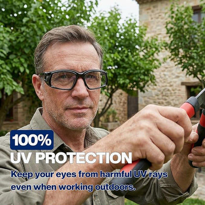 MORK&SUKY Safety Glasses for Men&Women, Anti-Fog Protective Eyewear with Side Shields for Woodworking, Lab Work,Construction.