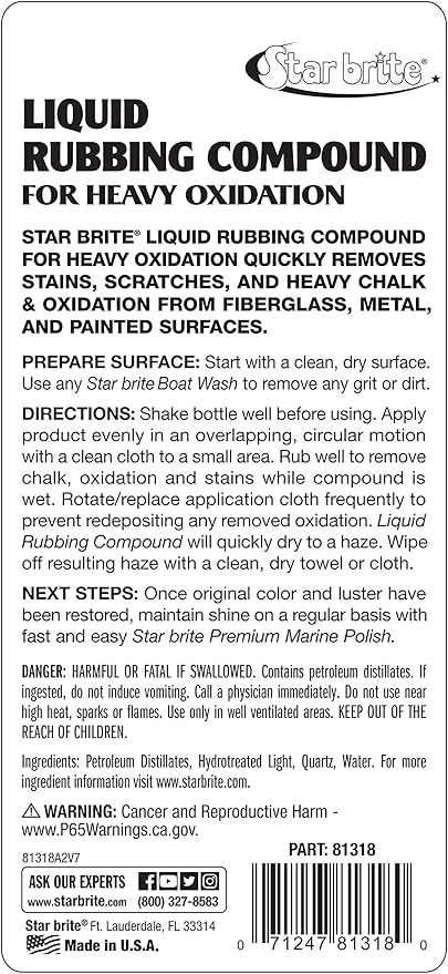 STAR BRITE Liquid Rubbing Compound 16 oz. Oxidation & Scratch Remover