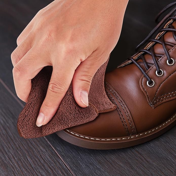 10 Pcs Shine Shoes Cloth Kit Polish Dauber Applicators Cleaning Leather Shoes Boots Microfiber Care Cloths Suede Cleaner