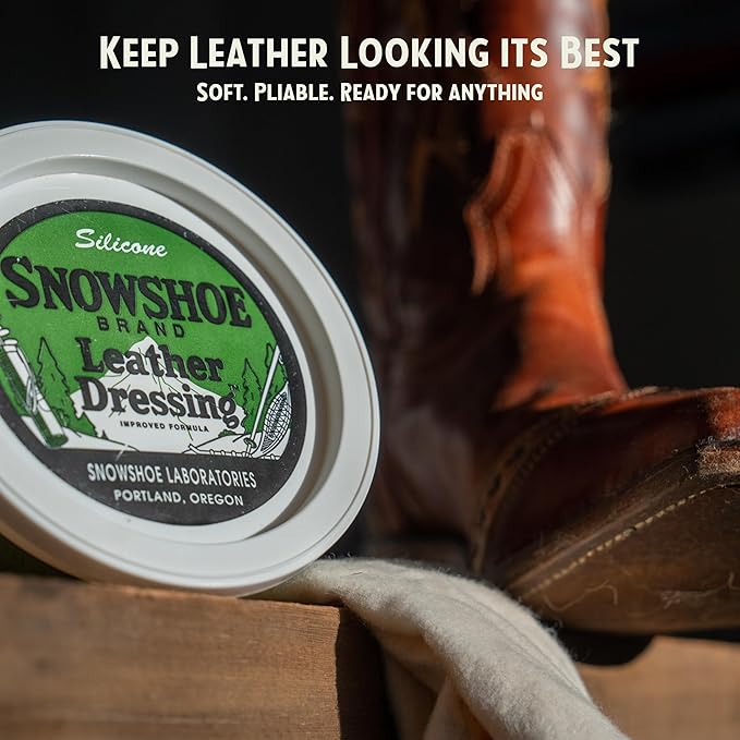Snowshoe Leather Conditioner, Made in USA Since 1927 - Protect, Condition, Restore & Waterproof - Leather Conditioner for Furniture, Couch, Purses, Shoes, Boots, Gloves, Saddles (8 oz)