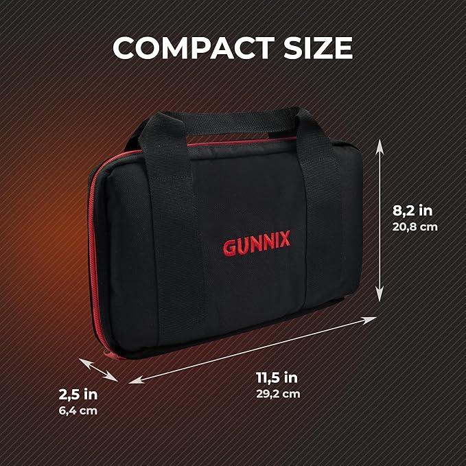 GUNNIX Elite Gun Cleaning Kit for Shotgun, Handgun & Pistol - Universal Cleaning Set with Bronze Brass Rods, Brushes, Jags, Patches - 36 Pieces in Durable Zippered Oxford 1000D Case