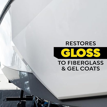 Meguiar’s Marine/RV One Step Compound, M6732, Removes Oxidation, Stains, Scratches, and Water Spots, Restores Color and Shine to Fiberglass Gel Coat Finishes, Christmas Gift Ideas for Car Dads, 32 Oz