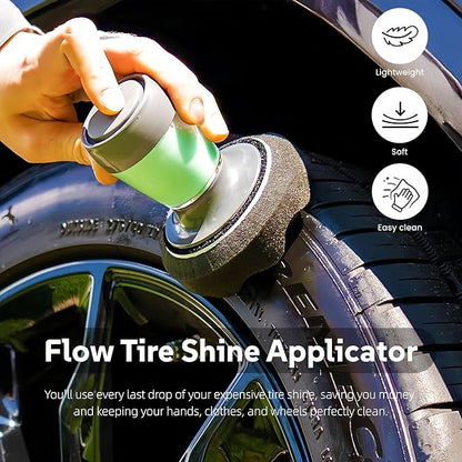 Flow Tire Shine Applicator,Reusable Car & Truck Tire Dressing Applicator,Works with All Tire Shine & Gels,Professional Car Detailing Tool
