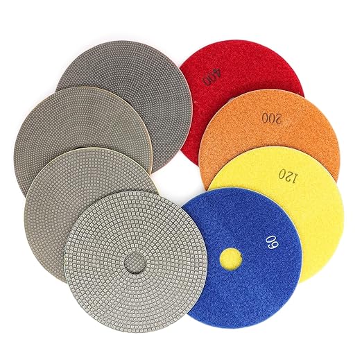 HOMESOM 5 Inch Electroplated Diamond Polishing Pads for Stone Ceramic Metals Granite Marble Grinding for Sander Grinder(Grit 200-1pc)