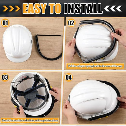 Zonon 3 Pcs Aluminum Face Shield Adapter for Grinding Cutting Cap Style Hard Hat Safety Face Mask Shield Visor Bracket (Black)
