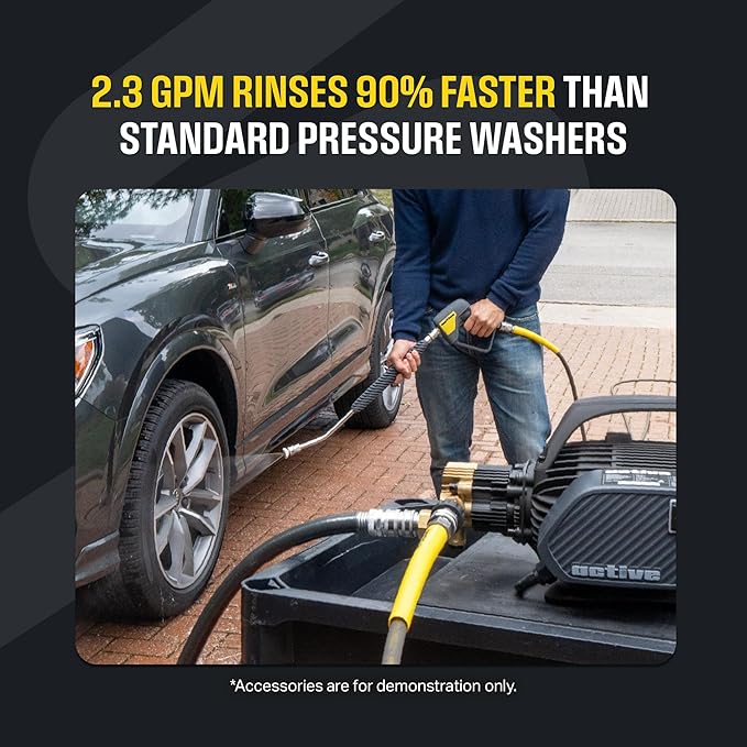 Active 2.3 Electric Pressure Washer –a 2.3 GPM high Pressure Washer for DIY at Home car wash and Professional Detailing and Other Cleaning transformations.