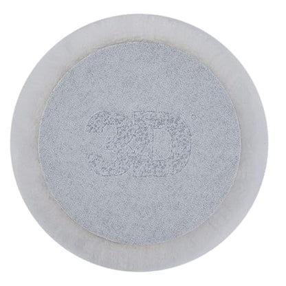 3D 6" White Wool Cutting Pad | Fast Heavy Compound Cuts | Superior Finish for Automotive Paint | 100% Wool for Paint Defect Removal