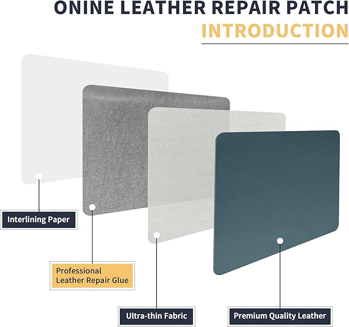ONine Leather Repair Patch，Leather Repair Tape, 12 x 48 inches Leather Repair Patch for Furniture,Vinyl Repair kit，Leather Couch Patch，for Sofas, Furniture, car Seats, (Turquoise Blue-Litchi Grain)