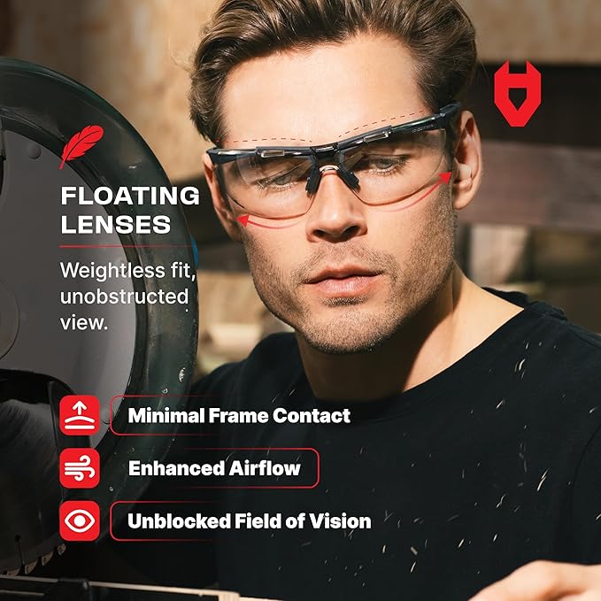 NoCry Anti Fog Safety Glasses for Men and Women – ANSI Z87 Rated, Scratch-Resistant Eyewear with Adjustable Temples and Nose Pad – 100% UV Eye Protection