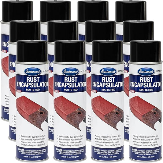 Eastwood Matte Red Rust Encapsulator 15 oz Aerosol Prevents Rust Corrosion Epoxy Fortified Low VOC Formula | 12 Pack