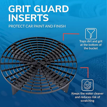 Grit Guard 5 Gallon Washing System | Includes 5 Gallon Bucket, Grit Guard, Bucket Dolly, and Gamma Seal Lid | for Car Wash and Detailing | Red