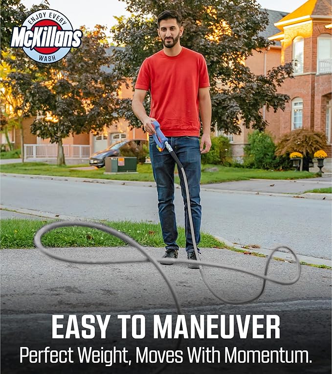 McKillans® QC Installed Pressure Washer Hose 50 ft - Flexible & Kink-resistant - Steel-Braided & Durable- 3/8" QC Pre-Installed Stainless Steel - Power Washer Hose - High Pressure 1/4" Inner Diameter