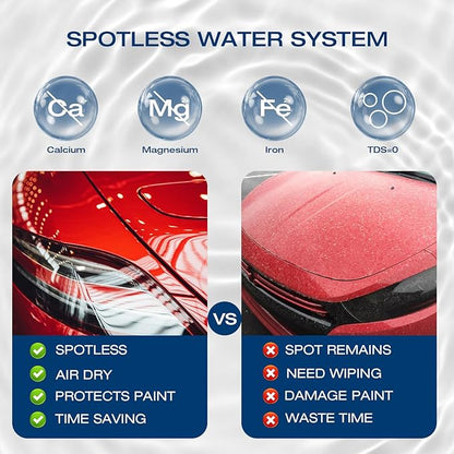 H&G lifestyles Spotless Water System for Car Wash, with by-Pass Valve, Water Deionizer for Car Washing, Spot-Free Deionized Water,Portable Design 3/4 GHT Brass Fittings