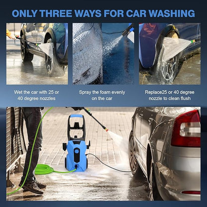 2025 New 5000PSI Pressure Cleaner, Power Cleaner with 33FT Resistant Extension Hose and 4 Nozzles, Compatible with Undercarriage Cleaners, Professional Powerwashers for Home/Car(Blue)