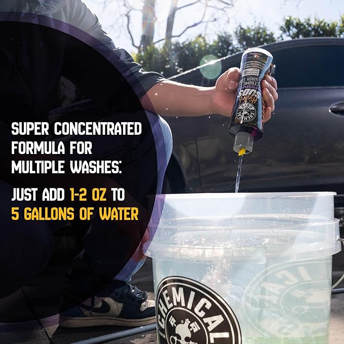 Chemical Guys HydroSuds Ceramic SiO₂ Shine High Foaming Car Wash Soap - Foam Cannon Soap, Works with Foam Guns or Bucket Washes for Cars, Trucks, Motorcycles, RVs, and More, Berry Scent - 16 oz