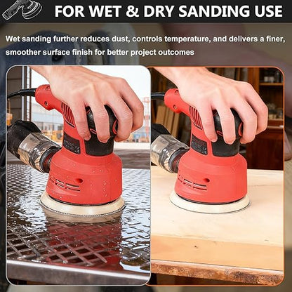 100PCS 5 Inch Hook and Loop Sanding Discs 180 Grit, 8 Hole Wet Dry Orbital Sander Sand Paper, Silicon Carbide Sandpaper for Automotive Wood Metal Glass