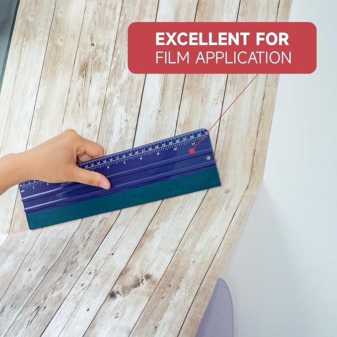 FOSHO Purple Felt Squeegee Vinyl Wrap Tool, Built-in Ruler 12"x3" Scratch-Free Vinyl Scraper for Sticker, Decal, Craft and Wallpaper Application Window Tint Tool