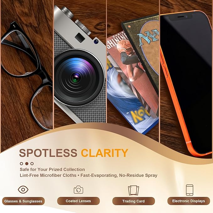 SFTPO Card Care Clean Kit, Card Cleaning and Polishing Restoration with Plastic Case, Trading Card Cleaning Box with Polishing Cream and Cleaning Spray, Suitable for PSA Rated Card Care