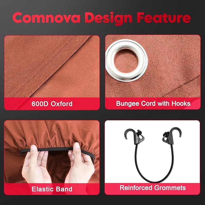 Comnova RV Tire Covers 2 Pack - 600D Tough Tire Wheel Cover Protector for RV, Truck, SUV, Trailer, Camper, Boat and Van, Waterproof & Heavy Duty Tire Cover, Fits Tire Diameters 30-32 Inch