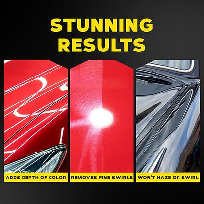 Meguiar's M205 Mirror Glaze Ultra Finishing Polish, Easy-to-Use Formula for Impeccable Shine, Multiple Ways to Apply Mirror Glaze, Removes Defects and Swirls for a High Gloss, 32 Oz Container