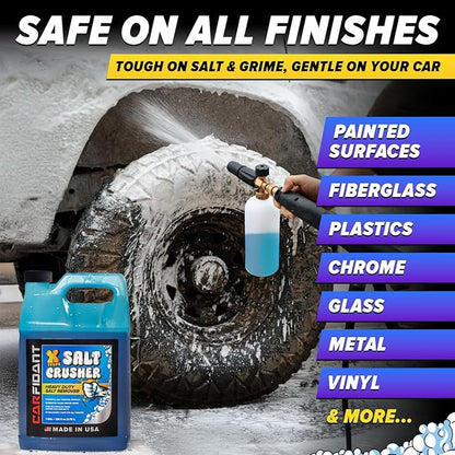 Carfidant Xtreme Salt Crusher – Boat Wash Soap & Salt Remover - Marine Engine Flush & Road Salts Neutralizer - Heavy Duty Cleaner for Boats, Jetskis, Cars - 1 Gallon (128 fl. oz.)