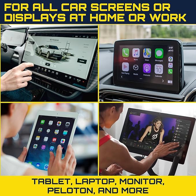 Car Screen Cleaner Spray And Wipe, 2-in-1 Spray and Microfiber Cloth Touch Screen Cleaner For Car Display, Cell Phone, Laptop, IPad, IPhone, Macbook Air, Computer (Yellow)