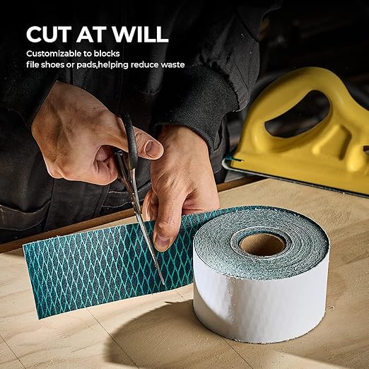 toolant Diamond Shape 240 Grit Sandpaper Roll, 2-3/4" Wide 10 Yard Longboard Self Adhesive PSA Stickyback Sand Paper for Woodworking, Metal, Plastic, Automotive, Sanding Blocks