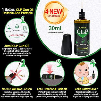 ILANSIN 3000/1500PCS Gun Cleaning Patches+CLP Oil,2"x2" Lint Free Gun Cleaning Cloth,Professional Wipes for Shot Pistol/All Caliber of Firearms.Store in Box Can Store Gun Cleaning Kit,Choose Your Set