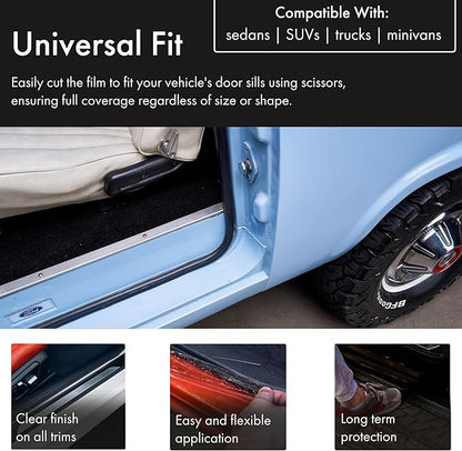 XPEL Clear Universal Door Sill Guard - 60" x 2.75" - Ultimate Protection for Car or Truck Door Sills against High Traffic and Damage, Easy to Install Interior Protection Film Kit