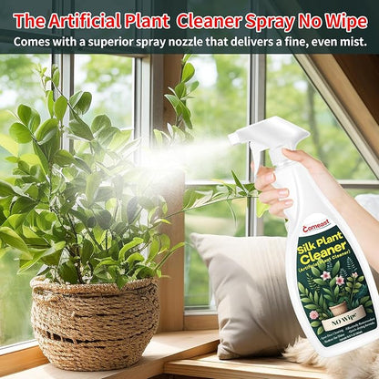 comeast Silk Plant Cleaner Spray No Wipe, Artificial Plant Cleaner and Silk Flower Cleaner Spray, Silk Flower Cleaner Spray No Wipe Spray Away Dust Remover, Drips Dry Faux Plant Spot16.91 Fl oz