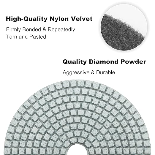 Waies 11 PCS 5 Inch Diamond Polishing Pads Kit Wet/Dry 50-10000 Grit for Concrete,Stone Edge,Granite,Tile,Marble,Rock,Countertop,Quartz,for Drill Grinder Polisher